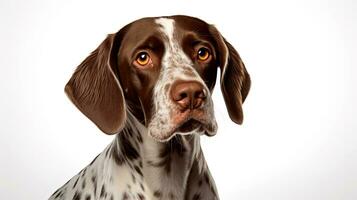 Close-up of a cute shorthaired pointer dog. AI generated photo