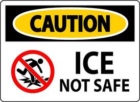 Caution Sign Ice Not Safe vector