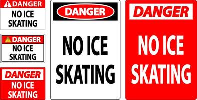 Danger Sign No Ice Skating vector