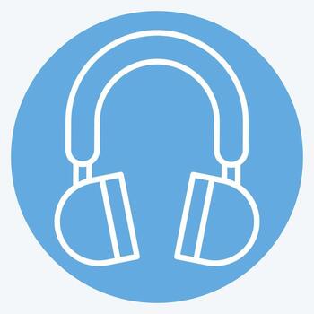 Icon Head Phone. related to Computer symbol. blue eyes style. simple design editable. simple illustration vector