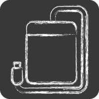 Icon Portable Hdd. related to Computer symbol. chalk Style. simple design editable. simple illustration vector