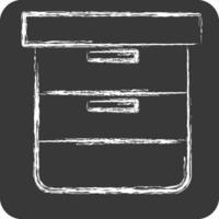 Icon Cabinet. related to Computer symbol. chalk Style. simple design editable. simple illustration vector