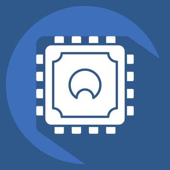 Icon Cpu. related to Computer symbol. long shadow style. simple design editable. simple illustration vector