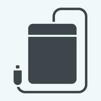 Icon Portable Hdd. related to Computer symbol. glyph style. simple design editable. simple illustration vector