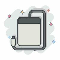 Icon Portable Hdd. related to Computer symbol. comic style. simple design editable. simple illustration vector