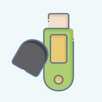 icono USB. relacionado a computadora símbolo. garabatear estilo. sencillo diseño editable. sencillo ilustración vector