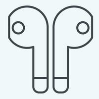 Icon Earbuds. related to Computer symbol. line style. simple design editable. simple illustration vector