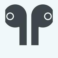 Icon Earbuds. related to Computer symbol. glyph style. simple design editable. simple illustration vector