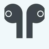 Icon Earbuds. related to Computer symbol. glyph style. simple design editable. simple illustration vector