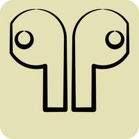 Icon Earbuds. related to Computer symbol. hand drawn style. simple design editable. simple illustration vector