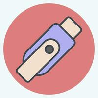 Icon Flashdisk. related to Computer symbol. color mate style. simple design editable. simple illustration vector