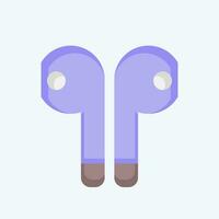 Icon Earbuds. related to Computer symbol. flat style. simple design editable. simple illustration vector