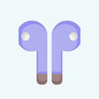 Icon Earbuds. related to Computer symbol. flat style. simple design editable. simple illustration vector