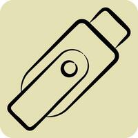 Icon Flashdisk. related to Computer symbol. hand drawn style. simple design editable. simple illustration vector