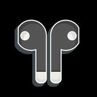 Icon Earbuds. related to Computer symbol. glossy style. simple design editable. simple illustration vector