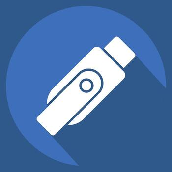 icono disco flash relacionado a computadora símbolo. largo sombra estilo. sencillo diseño editable. sencillo ilustración vector