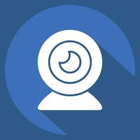 icono cámara web. relacionado a computadora símbolo. largo sombra estilo. sencillo diseño editable. sencillo ilustración vector