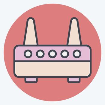 Icon Modem. related to Computer symbol. color mate style. simple design editable. simple illustration vector