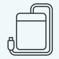 Icon Portable Hdd. related to Computer symbol. line style. simple design editable. simple illustration vector