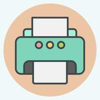 Icon Printer. related to Computer symbol. color mate style. simple design editable. simple illustration vector