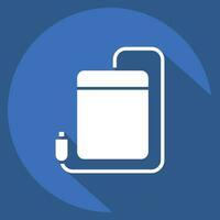 Icon Portable Hdd. related to Computer symbol. long shadow style. simple design editable. simple illustration vector