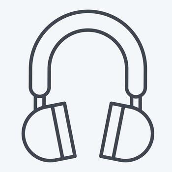 Icon Head Phone. related to Computer symbol. line style. simple design editable. simple illustration vector