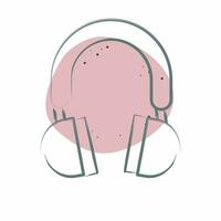 Icon Head Phone. related to Computer symbol. Color Spot Style. simple design editable. simple illustration vector