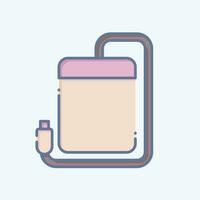 Icon Portable Hdd. related to Computer symbol. doodle style. simple design editable. simple illustration vector