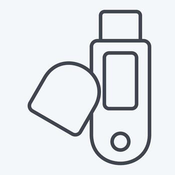Icon Usb. related to Computer symbol. line style. simple design editable. simple illustration vector