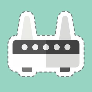 Sticker line cut Modam. related to Computer symbol. simple design editable. simple illustration vector