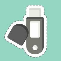 Sticker line cut Usb. related to Computer symbol. simple design editable. simple illustration vector