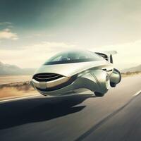 AI Generative futurism vehicle With a Copy space photo