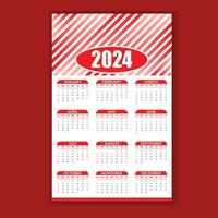 2024 english typographic calender poster with pattern design. yearly planner design. vector