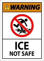 Warning Sign Ice Not Safe vector