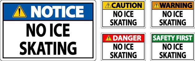 Danger Sign No Ice Skating vector