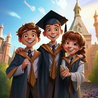 a group graduation cartoon design photo