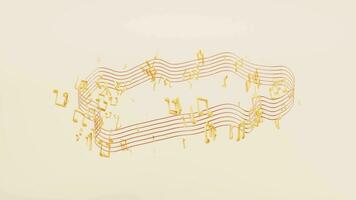Music notes with cartoon style, 3d rendering. video