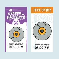 Happy Halloween invitation design with eye ball vector