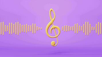 Loop animation of music notes with cartoon style, 3d rendering. video