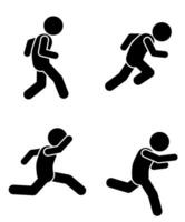 Vector illustration of a silhouette of a running man on a white background