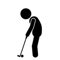 Golfer icon. Flat illustration of golfer vector icon for web