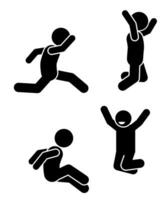 Vector illustration of a silhouette of a jumping man on a white background, jump