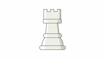 geanimeerd video vormen een roek schaak stuk icoon