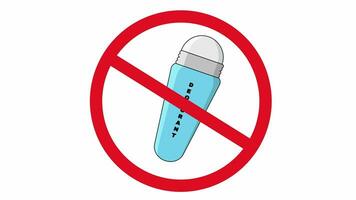 Animation of prohibited icon and deodorant icon video