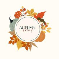 Autumn background with leaves. vector