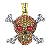 Jewelry design pirate skull pendant hand drawing and painting make graphic vector. vector