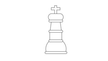 animated sketch of the queen chess piece icon video