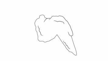 animated sketch of the fried chicken wing icon video