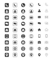 contacto y web icono colocar. sitio web conjunto icono vector. para computadora y móvil vector