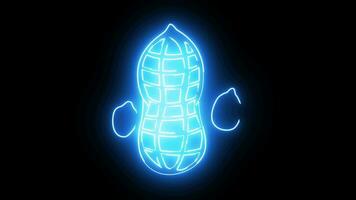 animated video of the peanut icon with a glowing neon effect